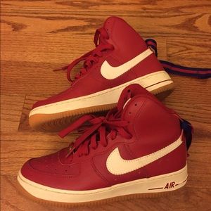 Red Nike Air Force 1 Youth sneakers